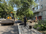 Завершаются работы по замене асфальта на улице Лермонтова в Дзержинском